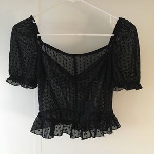 Sheer polka dot blouse